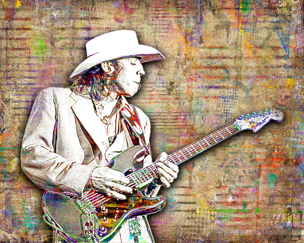 Stevie Ray Vaughan Poster, Stevie Ray Vaughan 2 Tribute Fine Art ...
