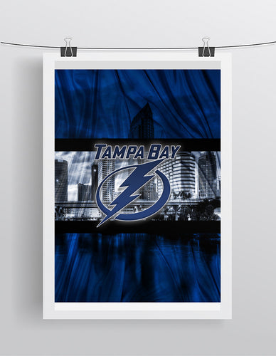 Tampa Bay Lightning Poster, Tampa Bay Lightning Print, Tampa Bay Lightning Man Cave Art, Lightning Hockey