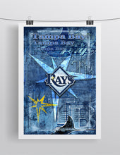 Tampa Bay Rays Poster, Tampa Bay Rays Artwork Gift, Rays Layered Man Cave Art