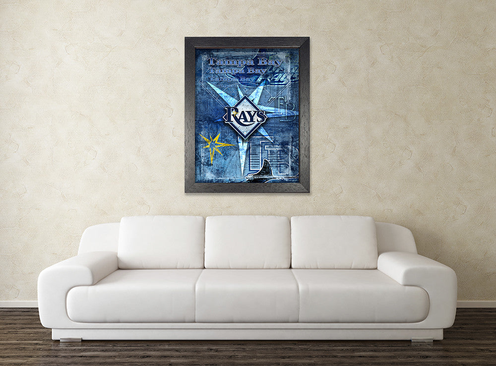 Tampa Bay Rays Poster, Tampa Bay Rays Artwork Gift, Rays Layered Man Cave  Art