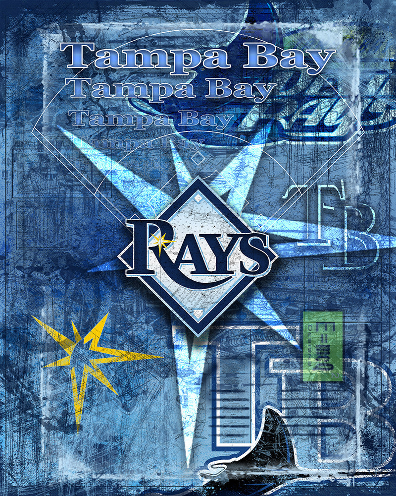 Tampa Bay Rays Poster, Tampa Bay Rays Artwork Gift, Rays Layered Man Cave  Art