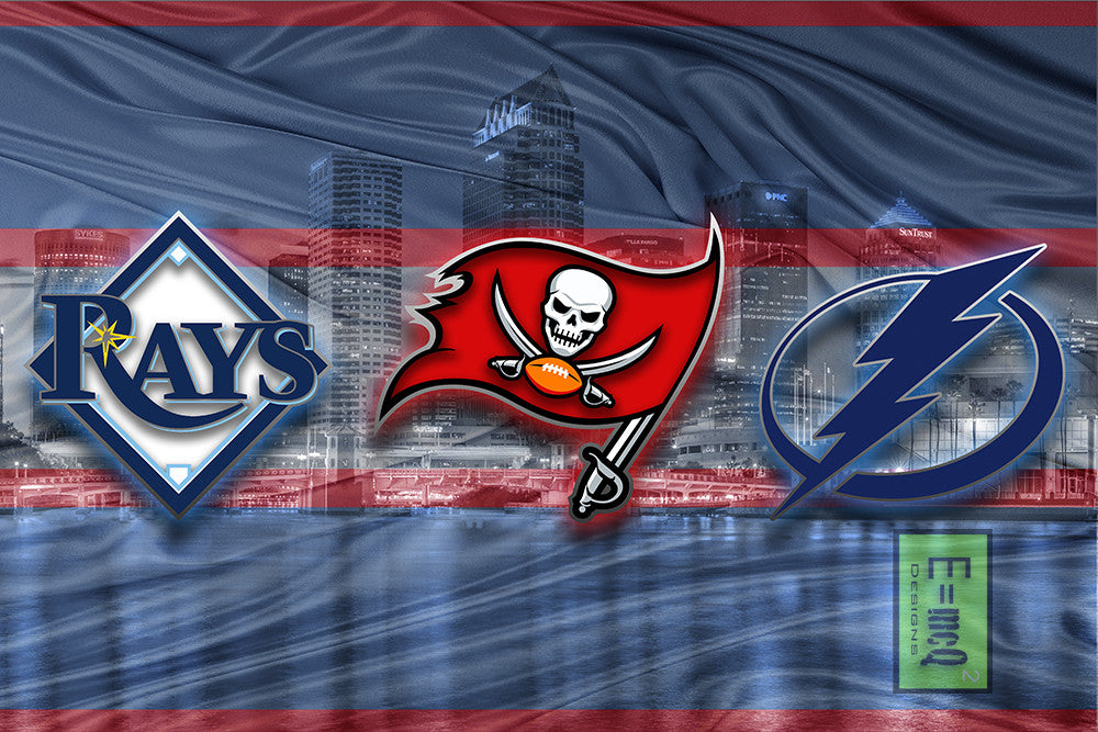 Tampa Bay Buccaneers x Tampa Bay Lightning x Tampa Bay Rays Art By