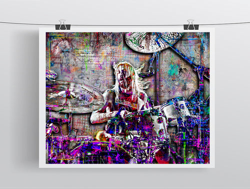 Taylor Hawkins Foo Fighters Poster, Taylor Hawkins Pop Art , Taylor Grey Background Tribute Fine Art