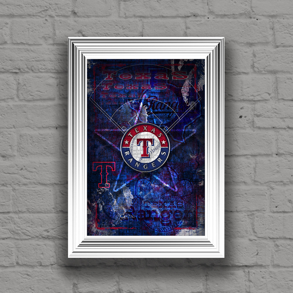 Texas Rangers Frame Texas Rangers Poster, Texas Rangers Artwork Gift, Rangers Layered Man ...