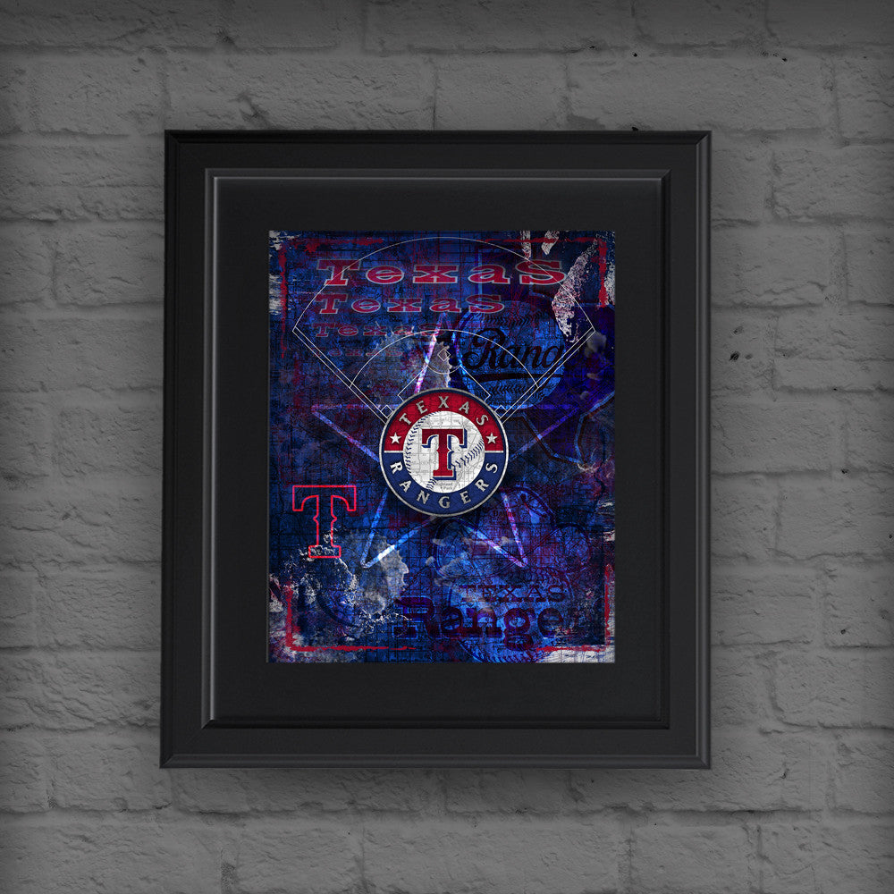 Texas Rangers Poster, Texas Rangers Artwork Gift, Rangers Layered Man ...