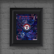 Texas Rangers Poster, Texas Rangers Artwork Gift, Rangers Layered Man Cave Art