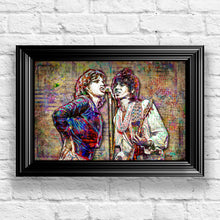 Mick Jagger and Keith Richards Rolling Stones Poster, The Rolling Stones 1970s Print Fine Art