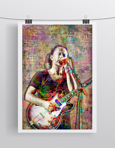 Thom Yorke Poster, Thom Yorke of Radiohead Gift, Radiohead Tribute Fine Art