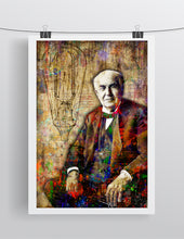Thomas Edison Poster, Thomas Edison Gift, Inventer Colorful Layered Tribute Fine Art