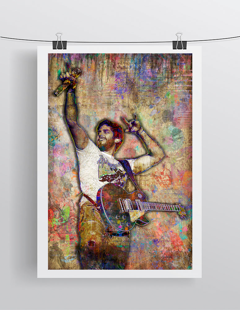 Thomas Rhett Poster, Thomas Rhett Portrait Gift, Thomas Rhett Colorful ...