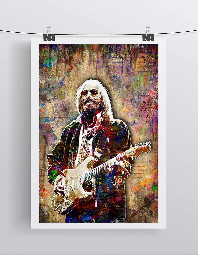 Tom Petty Memorial Poster 2, Tom Petty Gift, Tom Petty Tribute Fine Art