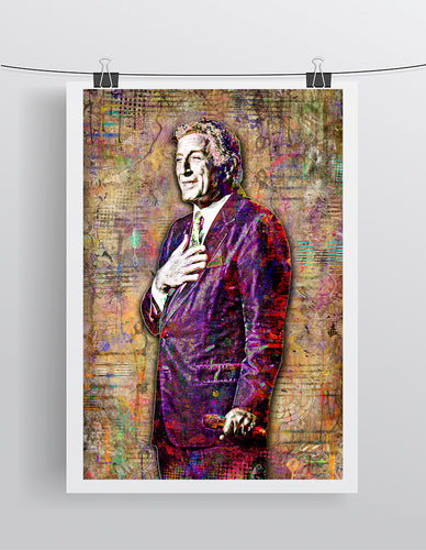 Tony Bennett Poster, Tony Bennett Music Tribute Fine Art