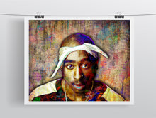 Tupac Poster, Tupac Close Up Portrait Gift, Tupac Memorial Colorful Layered Tribute Fine Pop Art