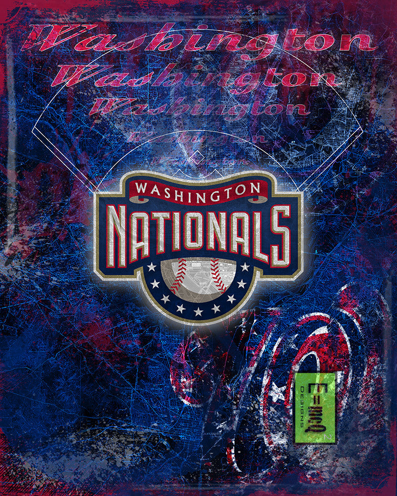 Washington Nationals Poster, Washington Nationals Artwork Gift, Washin –  McQDesign