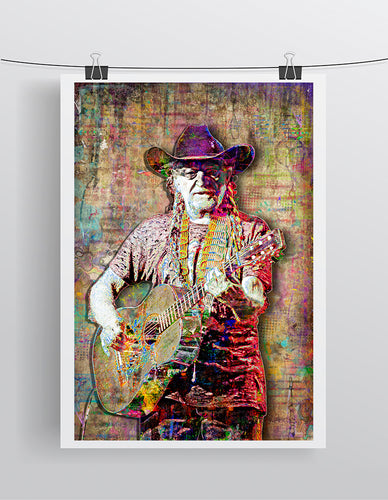 Willie Nelson Poster, Willie Nelson Tribute Fine Art