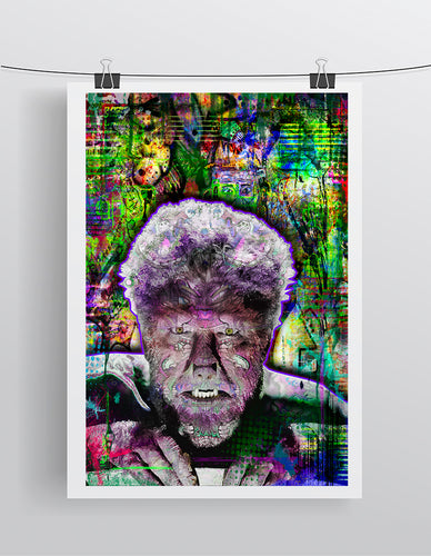 Wolf Man Poster, Lon Chaney Junior Wolfman Tribute Fine Art