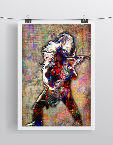 Zakk Wylde Poster, Zakk Wylde of Black Label Society Portrait Gift, Zakk Wylde Tribute Fine Pop Art