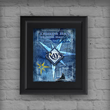 Tampa Bay Rays Poster, Tampa Bay Rays Artwork Gift, Rays Layered Man Cave Art