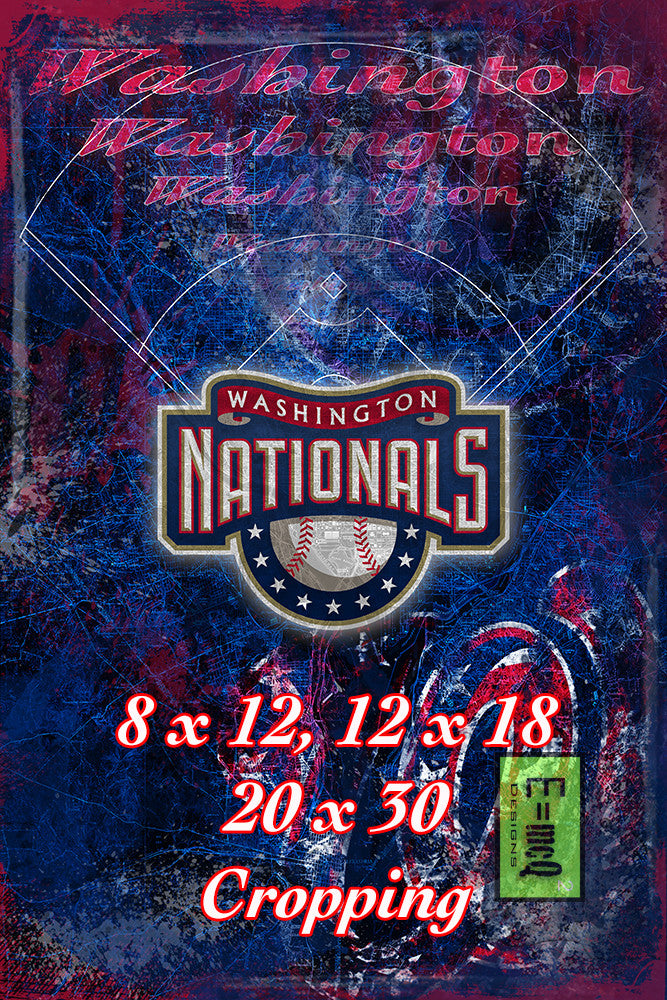 Washington Nationals Poster, Washington Nationals Artwork Gift, Washin –  McQDesign
