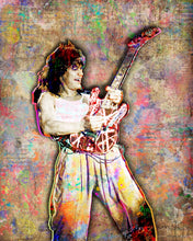 Eddie Van Halen Poster, Eddie Van Halen Gift, Van Halen Colorful Layered Tribute Fine Art