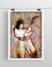 Eddie Van Halen Poster, Eddie Van Halen Gift, Van Halen Colorful Layered Tribute Fine Art